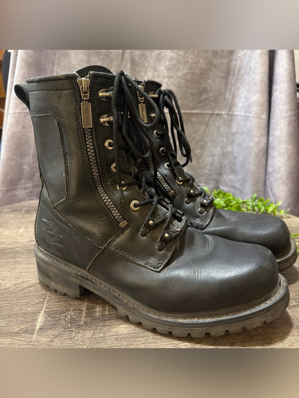 MILWAUKEE FREEDOM FLEX ACCELERATOR MB416 Men's Black Biker Boot size 11EE